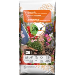 Sack GROW by OBI Blumenerde, 20 l, Universal-Erde für Zimmer-, Balkon- und Gartenpflanzen.