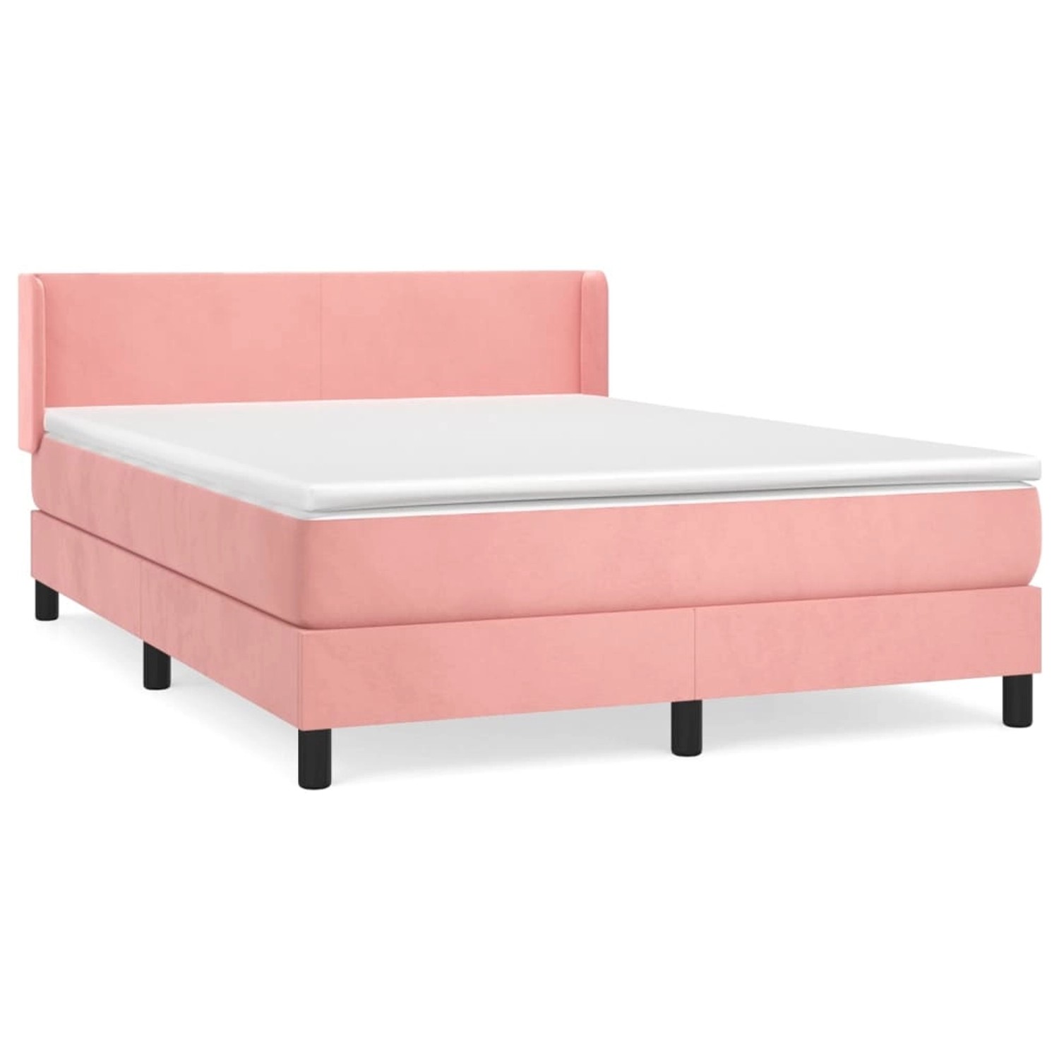 vidaXL Boxspringbett mit Matratze Rosa 140x190 cm Samt1466593 günstig online kaufen