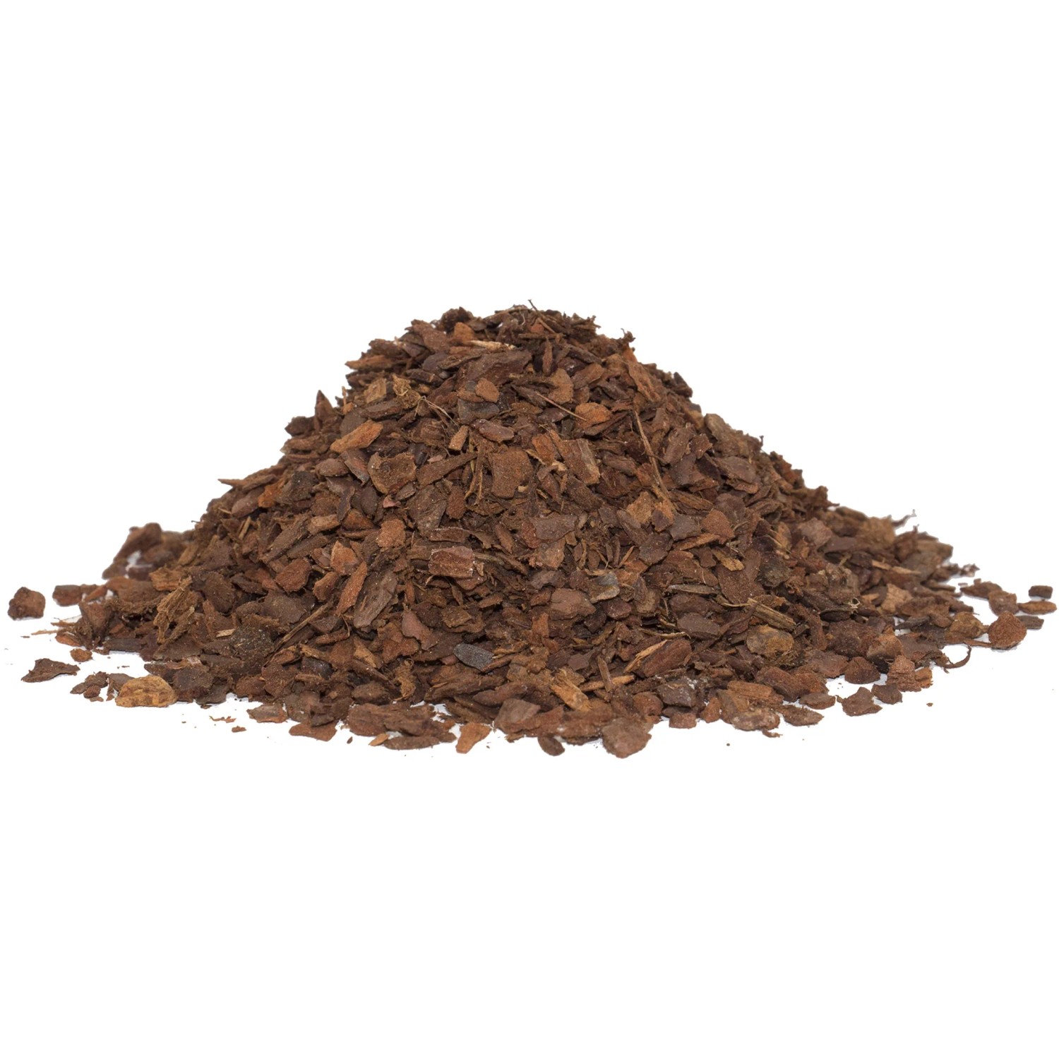 Feine Floragard Pinienrinde (2-8 mm) als naturbelassener Bodenbelag, geeignet für Garten und Kübel.