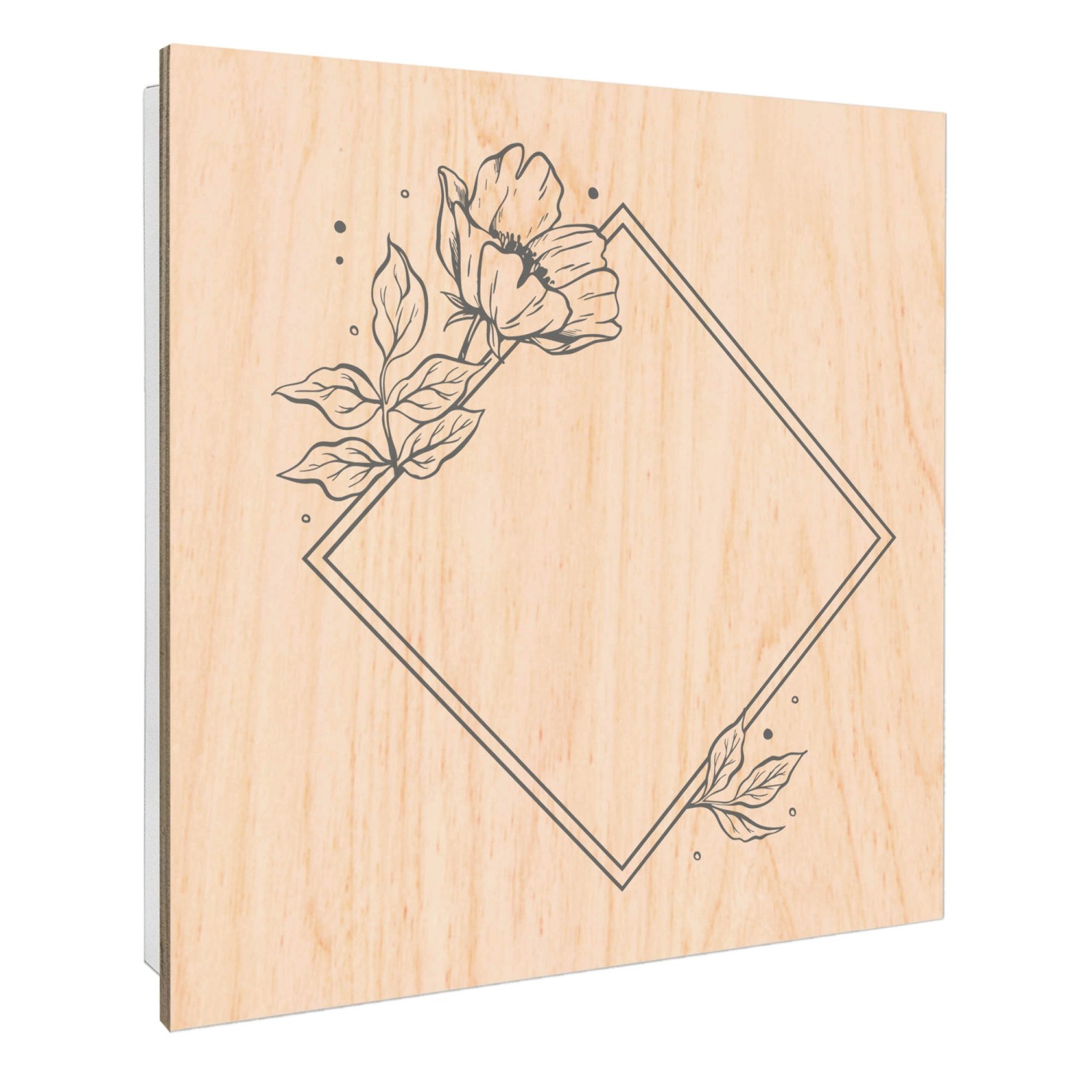 Banjado Schlüsselkasten mit Holzfront 30x30cm Weiß Scharnier Links 50 Haken günstig online kaufen
