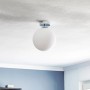 Arcchio LED Deckenlampe Maviris, chromfarben, mit kugelförmigem Glasschirm, geeignet für Badezimmer.