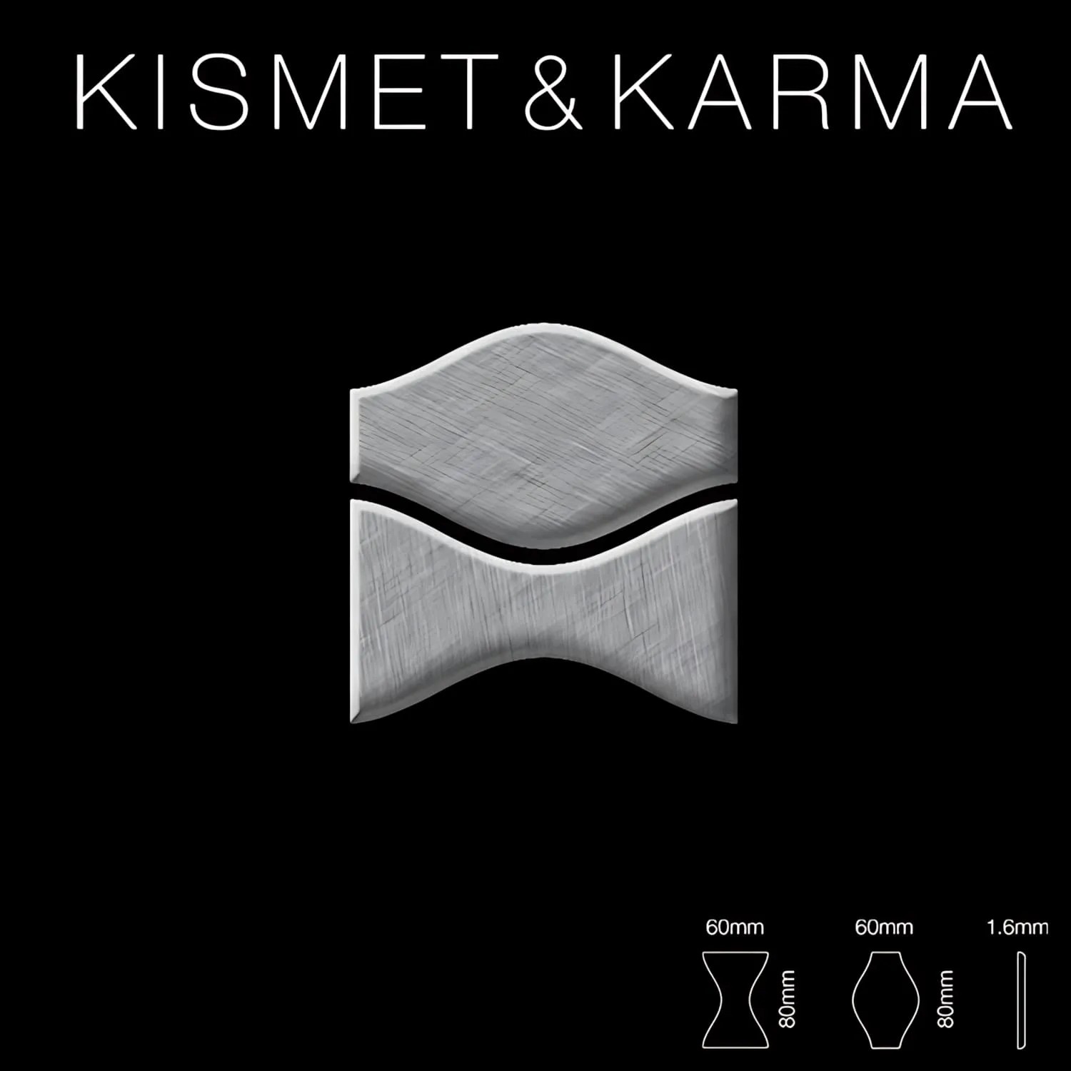 Edelstahl Mosaikfliese Marine gebürstet, graue Metallfliese mit besonderer Form.