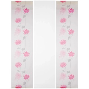 Bestlivings Schiebegardine Elena 3er Set mit floralem Print in Himbeere, Fenstervorhang.