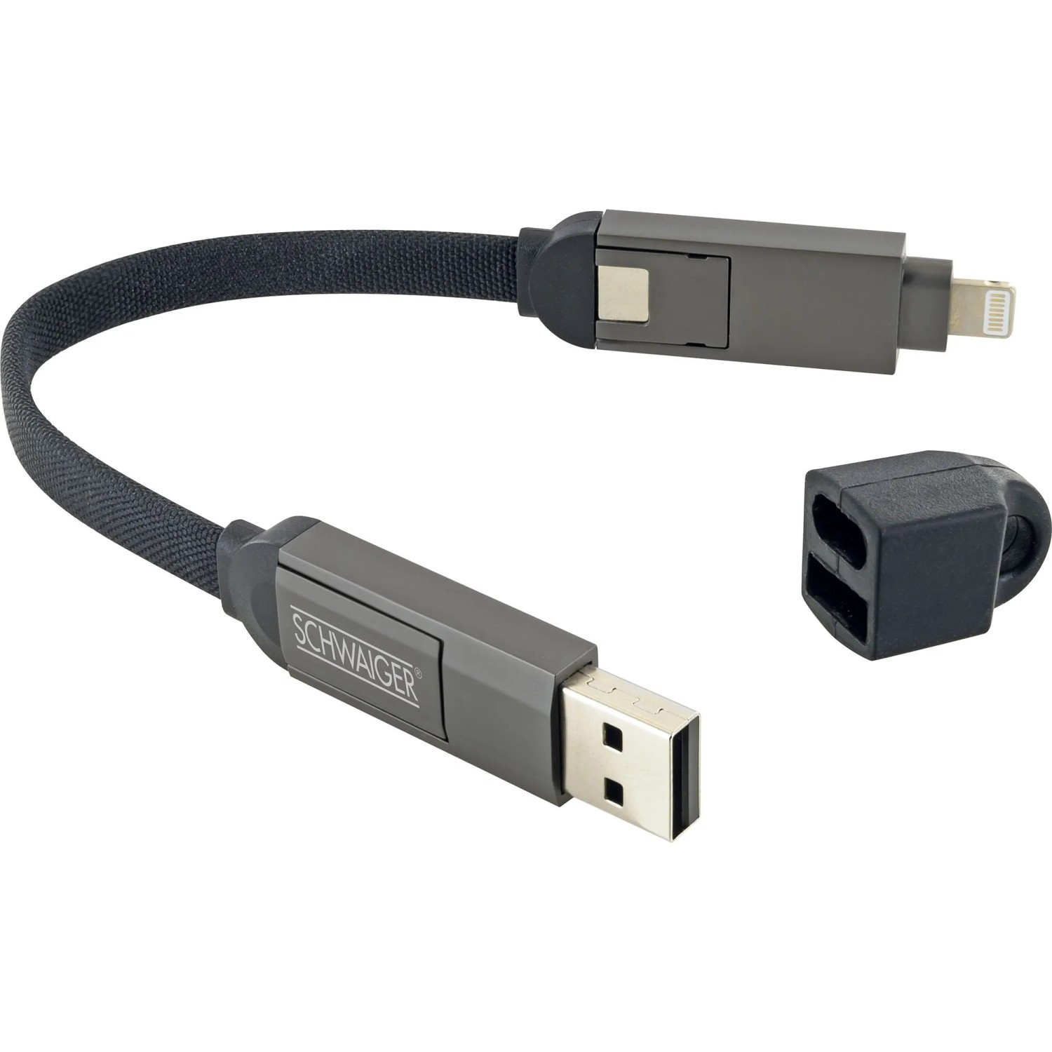 Schwaiger Ladekabel LKUC4101 Schwarz 4 in 1