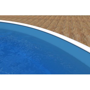 Mountfield Poolfolie Lagune Blau, Ø 4,60 m, Stärke 0,5 mm, im Pool mit Holzdeck