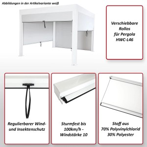 Anthrazit Seitenwand für Pergola MCW-L46, 3x3m, als Wind- und Insektenschutz.