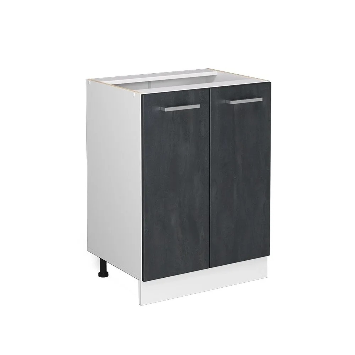 Vicco Küchenunterschrank R-Line Schwarz Beton Weiß 60 cm ohne Arbeitsplatte