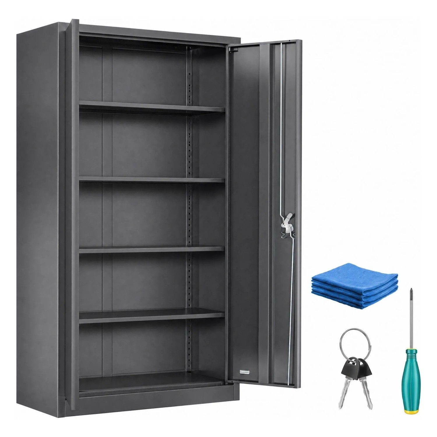 KESSER Aktenschrank Stahl Abschließbar 180 x 80 x 40 cm Anthrazit