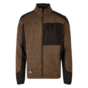Hans Schäfer Workwear Strickfleecejacke in Braun/Schwarz, Größe XL.