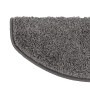 Graue, halbrunde KARAT Shaggy Stufenmatte Barcelona (23,5x65 cm) für Treppen.