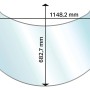 Aduro Glasbodenplatte Ellipse für Aduro 15 Serie mit Maßangaben.