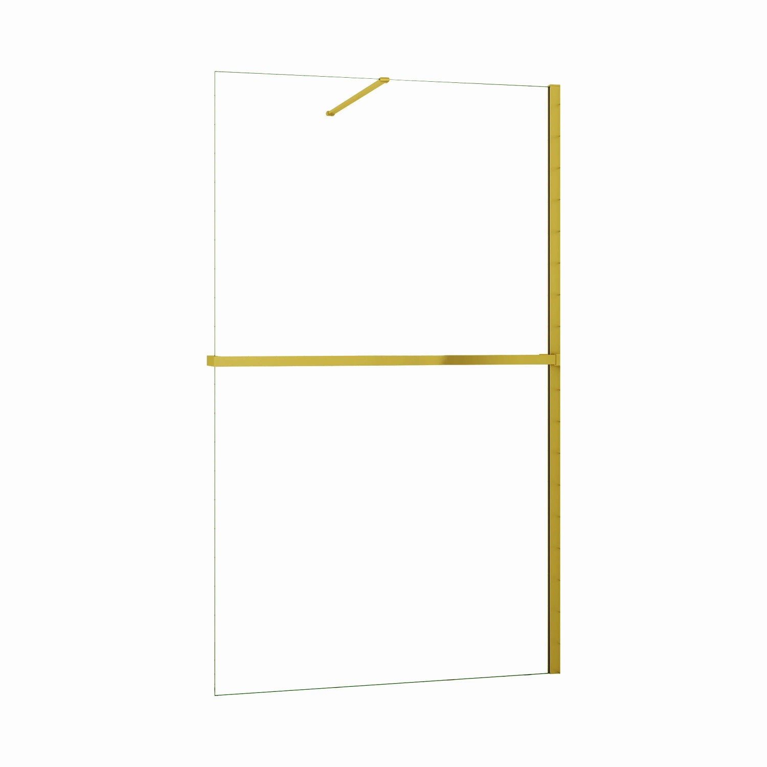 Duschparadies Walk-in Duschen 80 x 200cm Mit Duschregal Handtuchhalter 8mm Nano Klarglas Goldrahmen