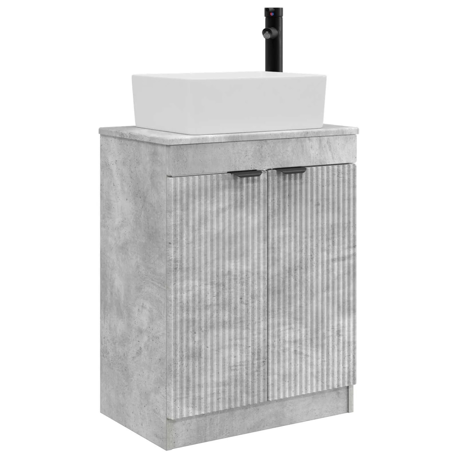 vidaXL Badezimmerschrank mit Waschbecken Betongrau 54 x 35 x 83 cm 890161