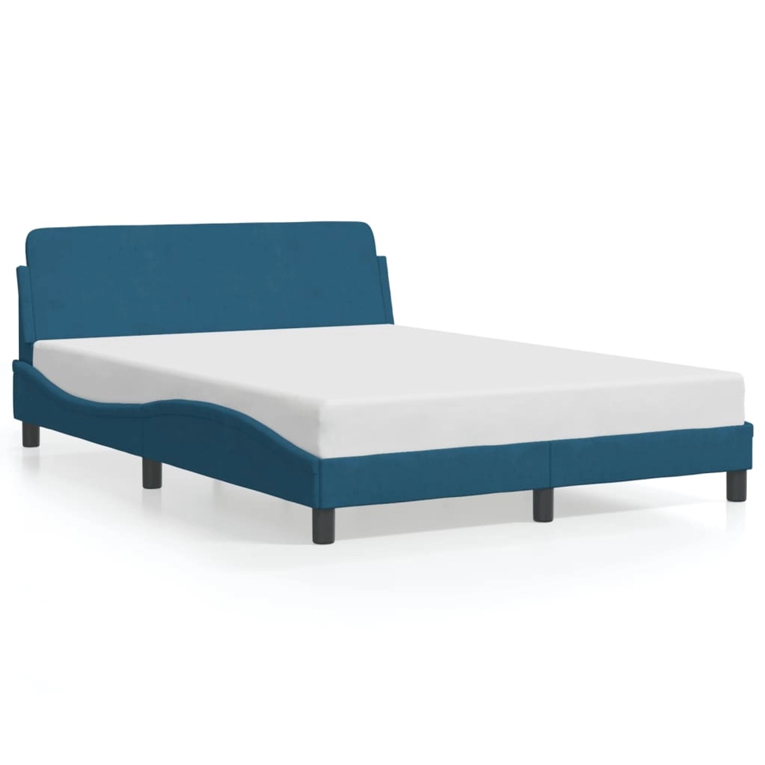 vidaXL Bettgestell mit Kopfteil Dover Blau 120x200 cm Samt 373156 günstig online kaufen