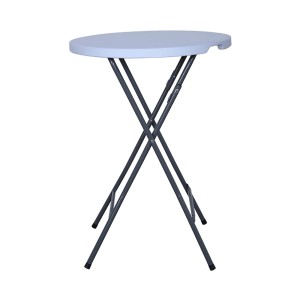 Weißer Acamp Stehtisch Le Havre, Ø 80 cm, Höhe 110 cm, klappbar.