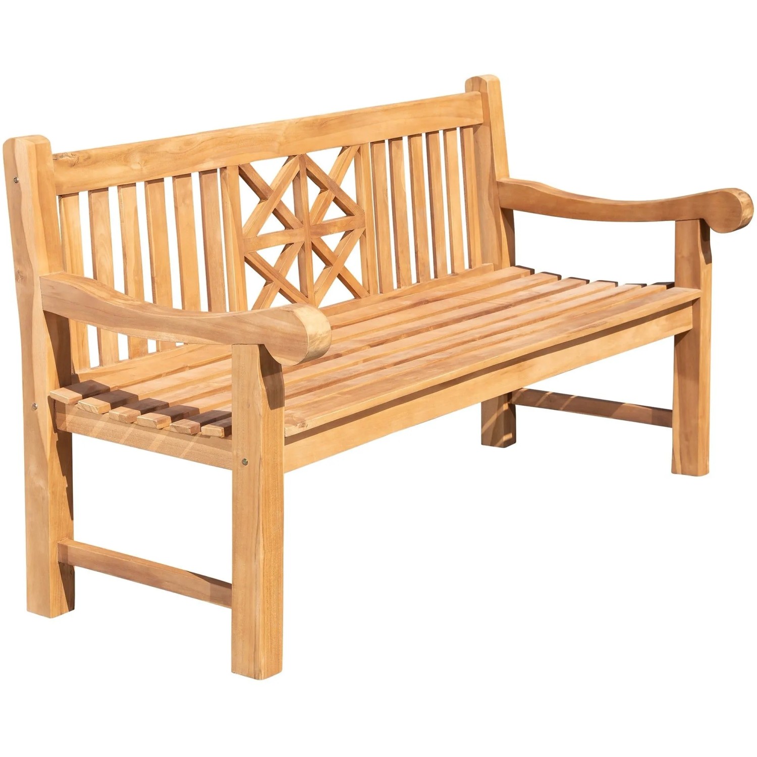 DELUKE Gartenbank Teakbank VUZAR Holz Teak 180x72x92cm Holzbank 180cm Bank Mit Lehne Wetterfest Bank Garten Terrasse