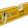 Gelbe Stabila Wasserwaage Typ 80 AS, 40 cm, mit zwei Libellen und roten Endkappen.