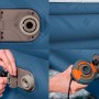Bestway Fortech Luftbett mit Elektropumpe, blau, Details zu Pumpe und Material.