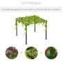 Outsunny Pergola Pavillon, schwarzes Metall, bepflanzt mit Rankpflanzen, 297x295x230 cm.