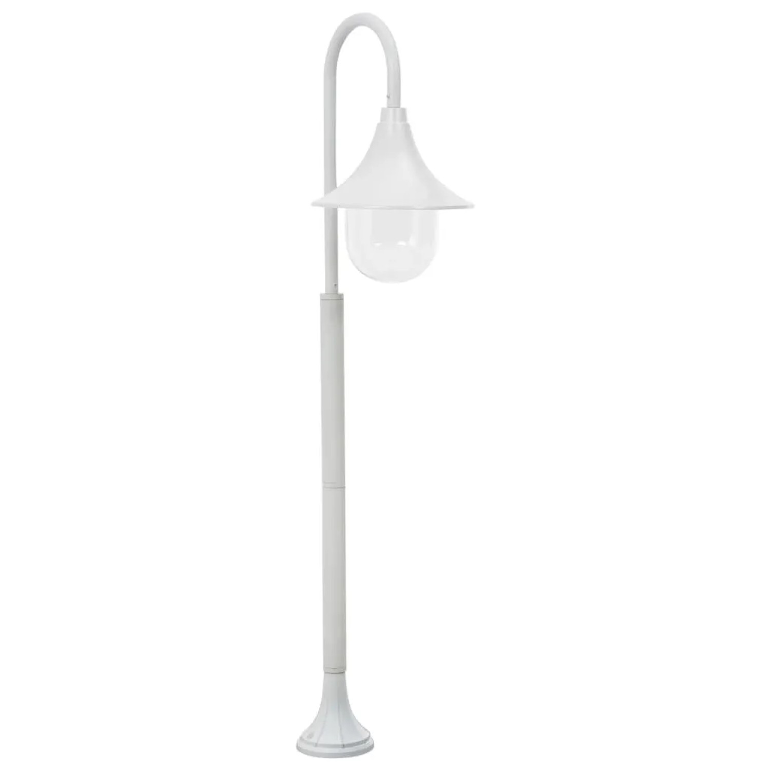 vidaXL Garten-Pollerleuchte E27 120 cm Aluminium Weiß 44210