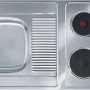 Flex-Well Miniküche Wito 100 cm: Pantryauflage mit Spülbecken und 2-Platten-Kochfeld.