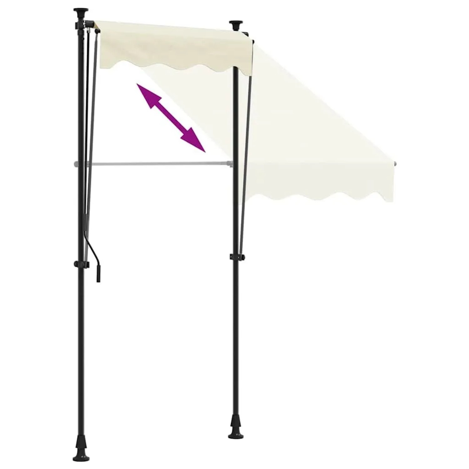 vidaXL Markise Einziehbar Creme 100x150 cm Stoff und Stahl 368743_6