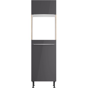 Optifit Hochschrank Linus984 für Backofen/Kühlschrank, 60 cm, Anthrazit-Wildeiche Optik.