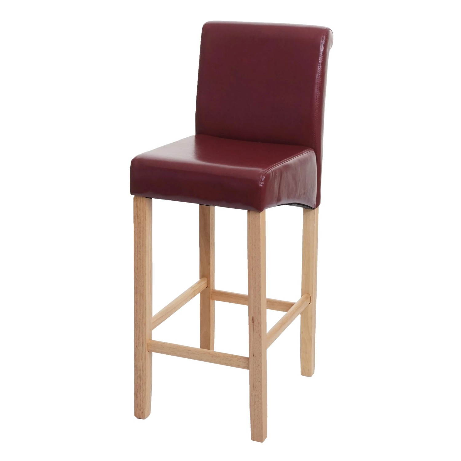 PROREGAL Barhocker Gepolstert Mit Lehne Sitzhöhe 75cm Holz Rot-Braun Helle günstig online kaufen