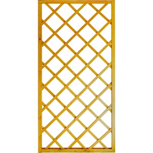 Sichtschutzzaun Nancy, pinienfarben, 180x90 cm, Holz-Rankhilfe mit Rautenmuster.