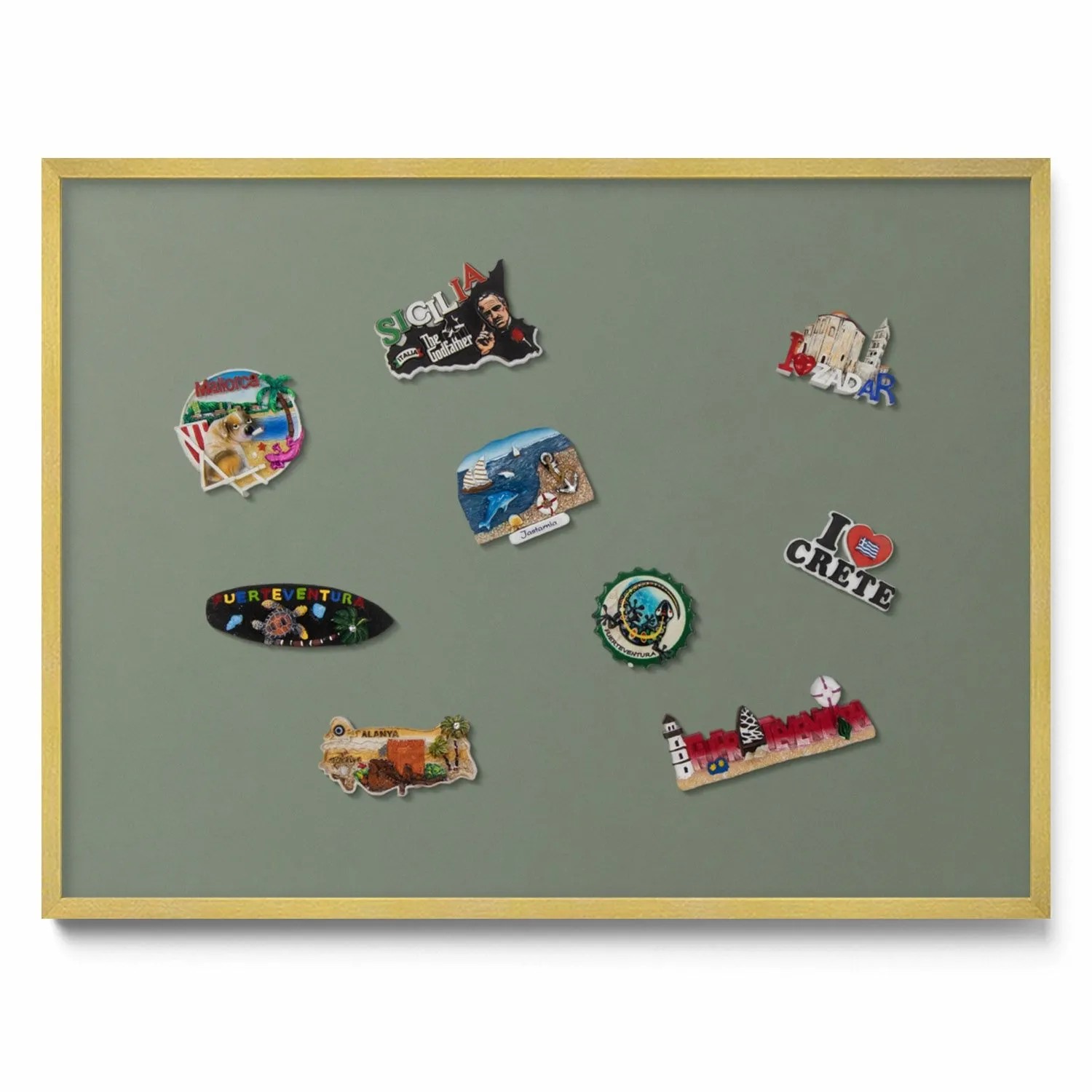 Tulup Magnettafel Blech Magnettafel für Sammlermagnete Olivfarben 80x60 cm günstig online kaufen