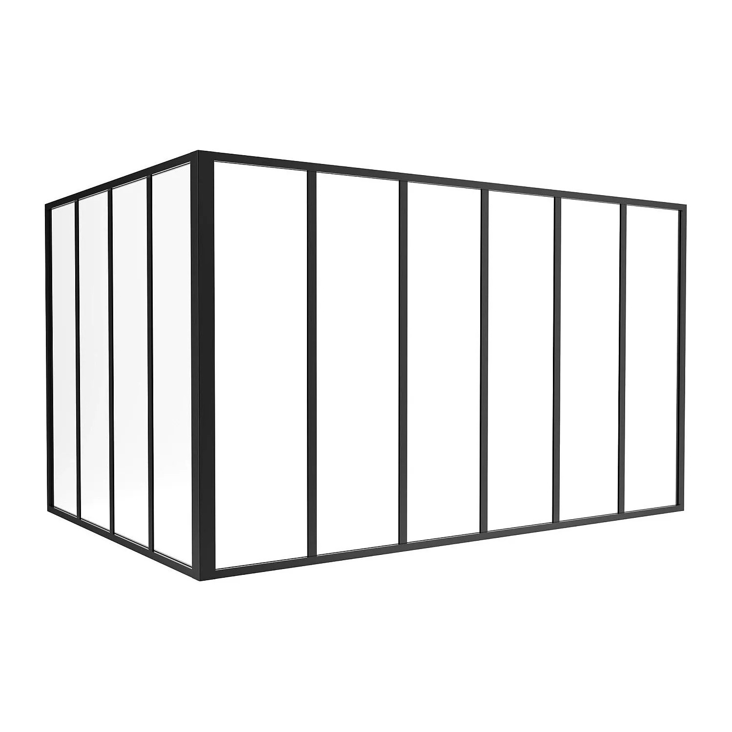 Vente-unique Glaswand Bayview Schwarz 180 cm