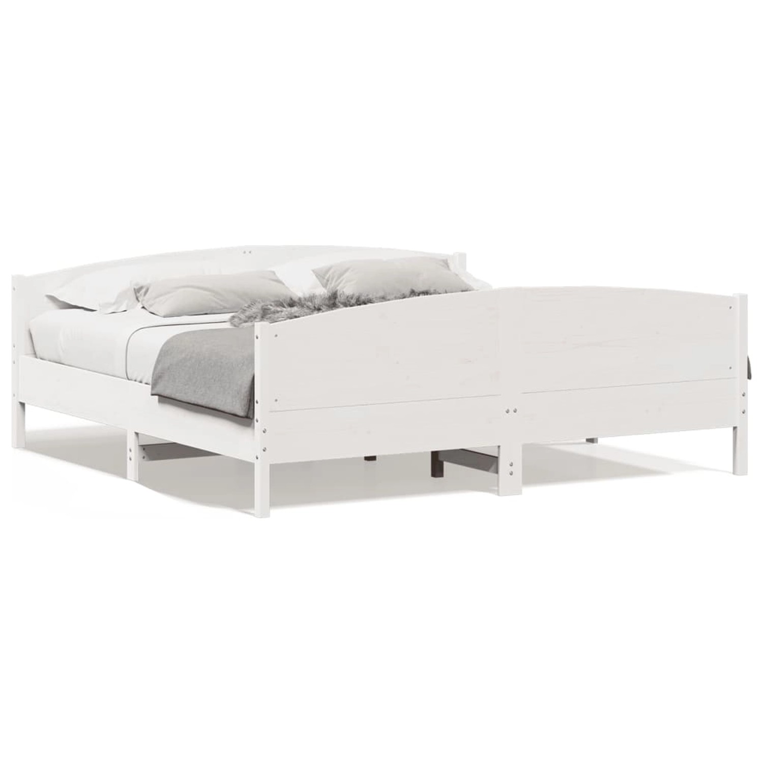 vidaXL Massivholzbett ohne Matratze Weiß 180x200 cm Kiefernholz 3216165 günstig online kaufen