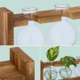 Relaxdays Reagenzglas Vase Glas Kiefernholz Natur Transparent mit Ständer 13 cm x 28 cm x 6,5 cm_5