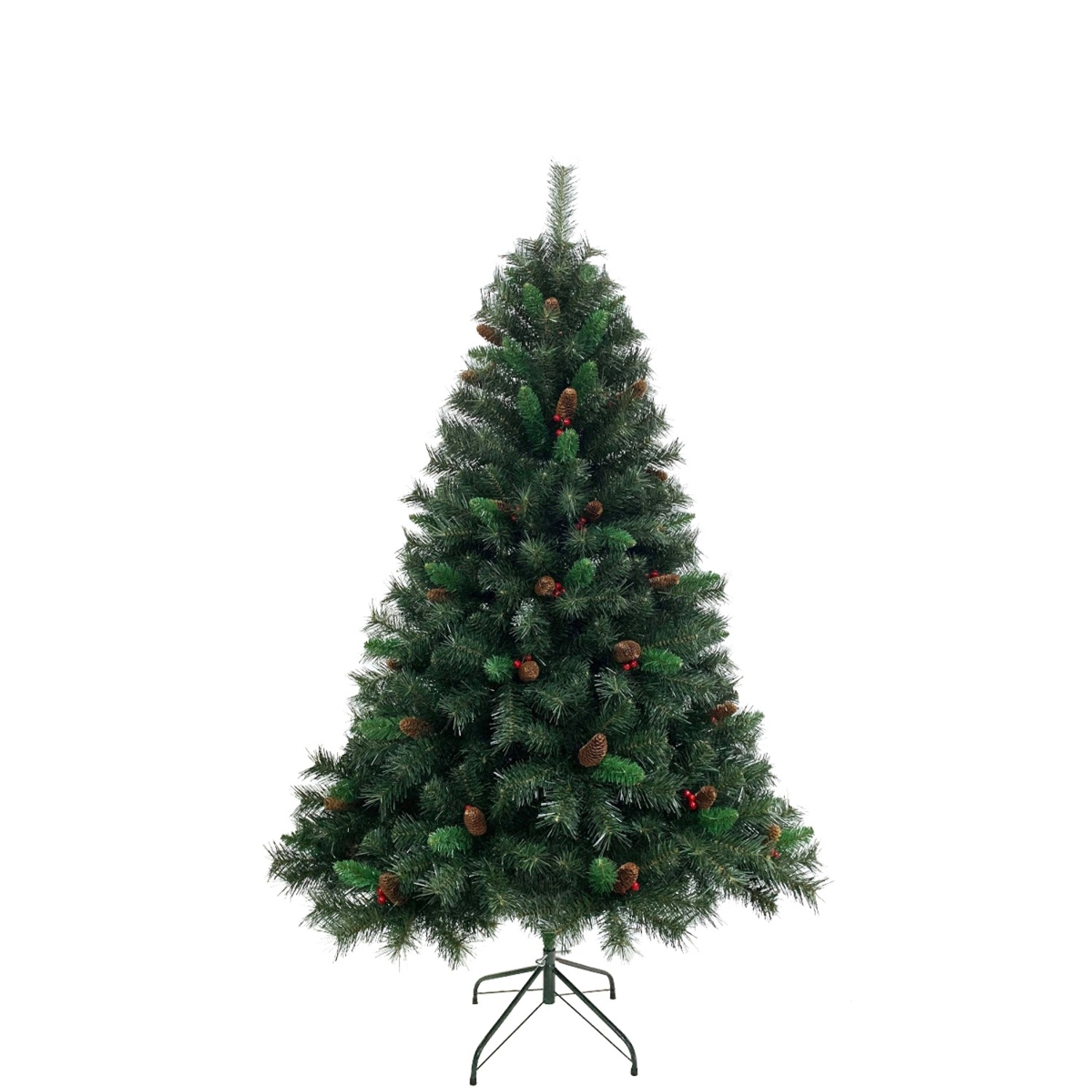 Svita Weihnachtsbaum Künstlich Mit Tannenzapfen Und Beeren 661 Zweig-Spitzen Inkl. Ständer Luvi-Nadeln 180cm