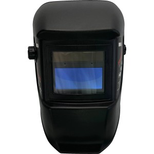 Schwarzer Absaar Schweißhelm mit DIN 9-13 Schutzstufe für optimalen Kopfschutz beim Schweißen.