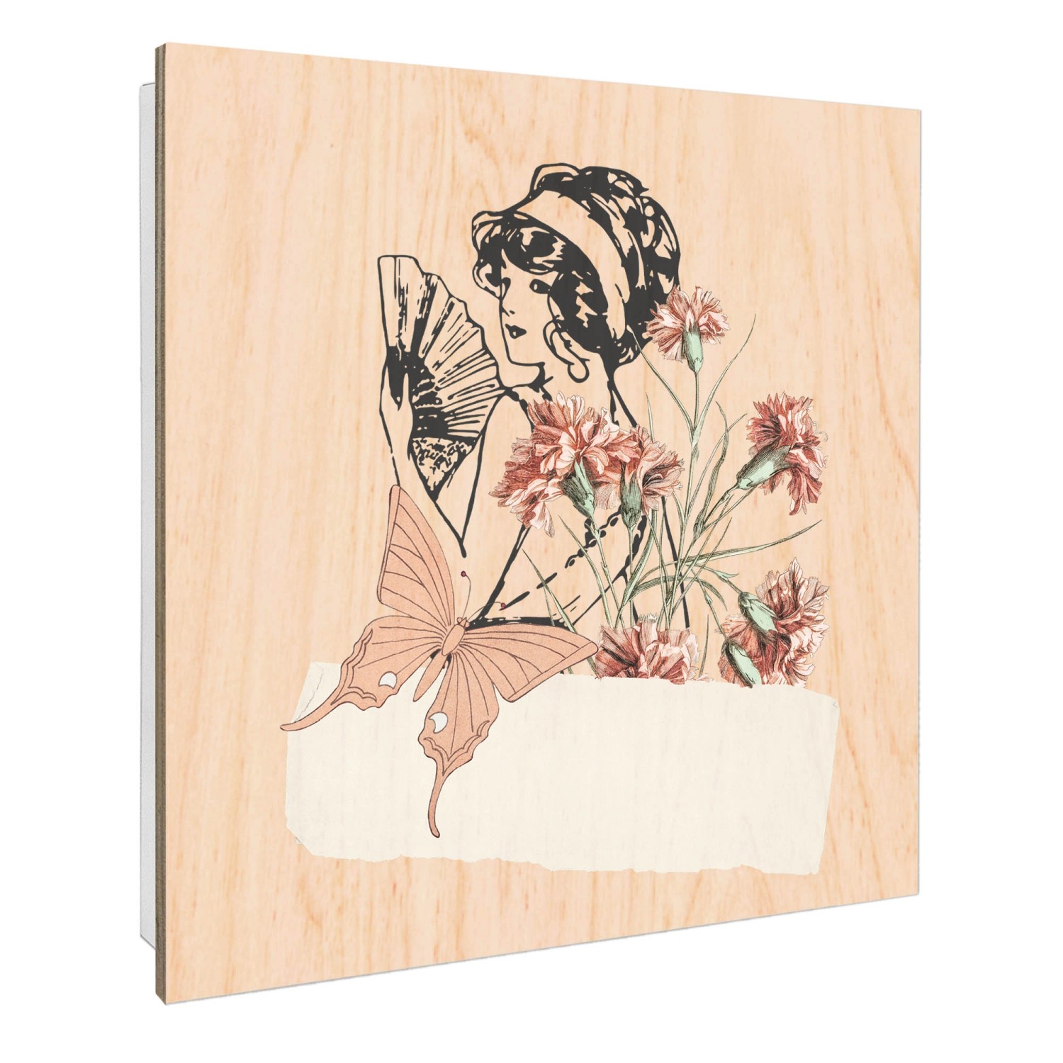 Banjado Großer Schlüsselbox Holz 30x30cm Weiß Scharnier Rechts 50 Haken Sch günstig online kaufen