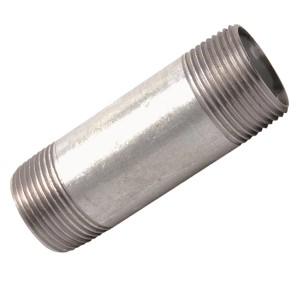 Verzinkter Kirchhoff Rohrdoppelnippel, 26,4 mm (3/4 AG) x 80 mm, für Temperguss-Fittings.