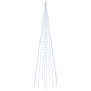 vidaXL LED-Weihnachtsbaum für Fahnenmast, kaltweiß, 310 LEDs, 300 cm hoch.