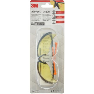 3M Solus Schutzbrille mit gelben Antikratz-Scheiben im Blister