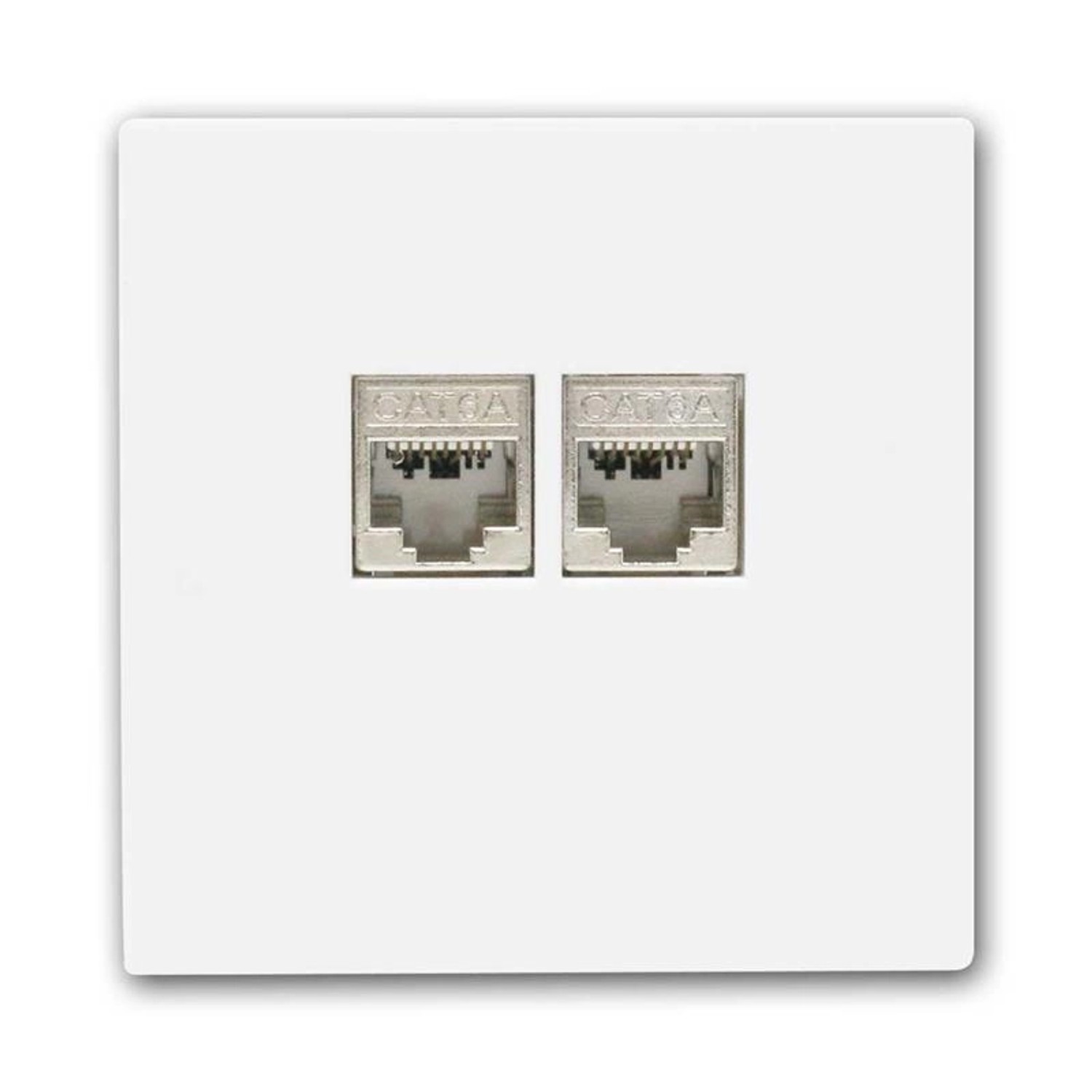 McPower Netzwerk Dose SHALLOW Weiß 2xRJ45 CAT6 ohne Rahmen