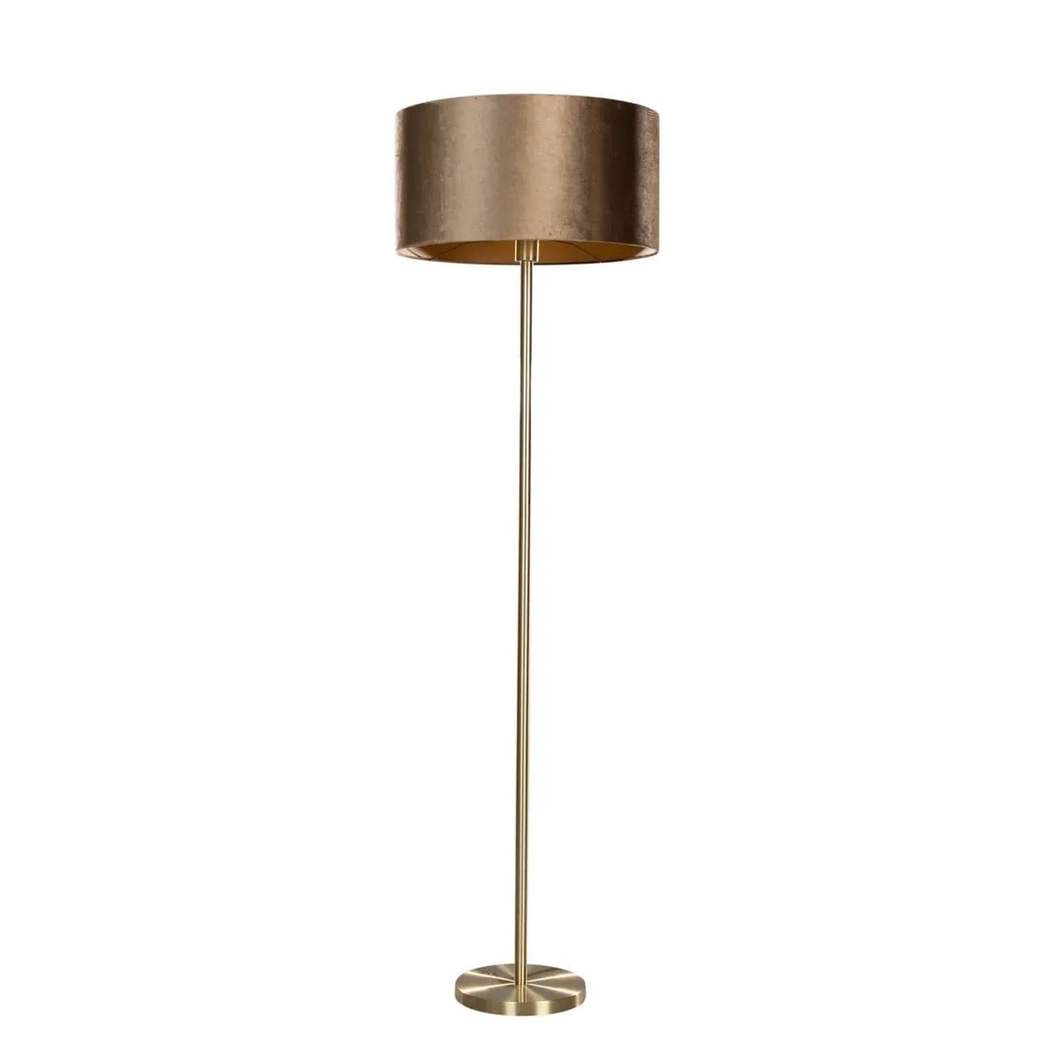 QAZQA Stehleuchte Messing mit Samt Schirm Bronze 50cm Simplo