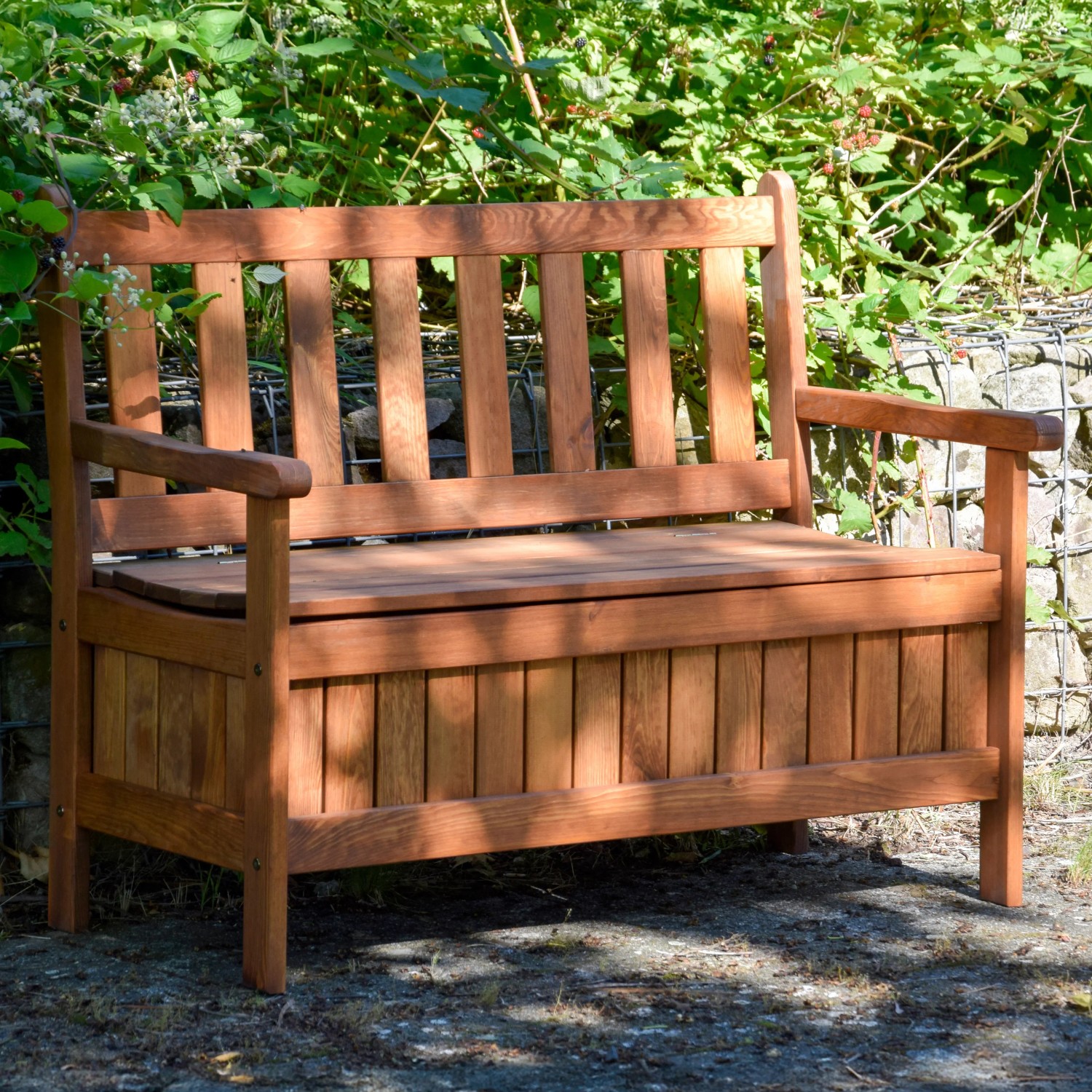 Dobar Gartenbank 2-Sitzer Kiefernholz geölt Braun 89 x 115 x 58 cm FSC®_3