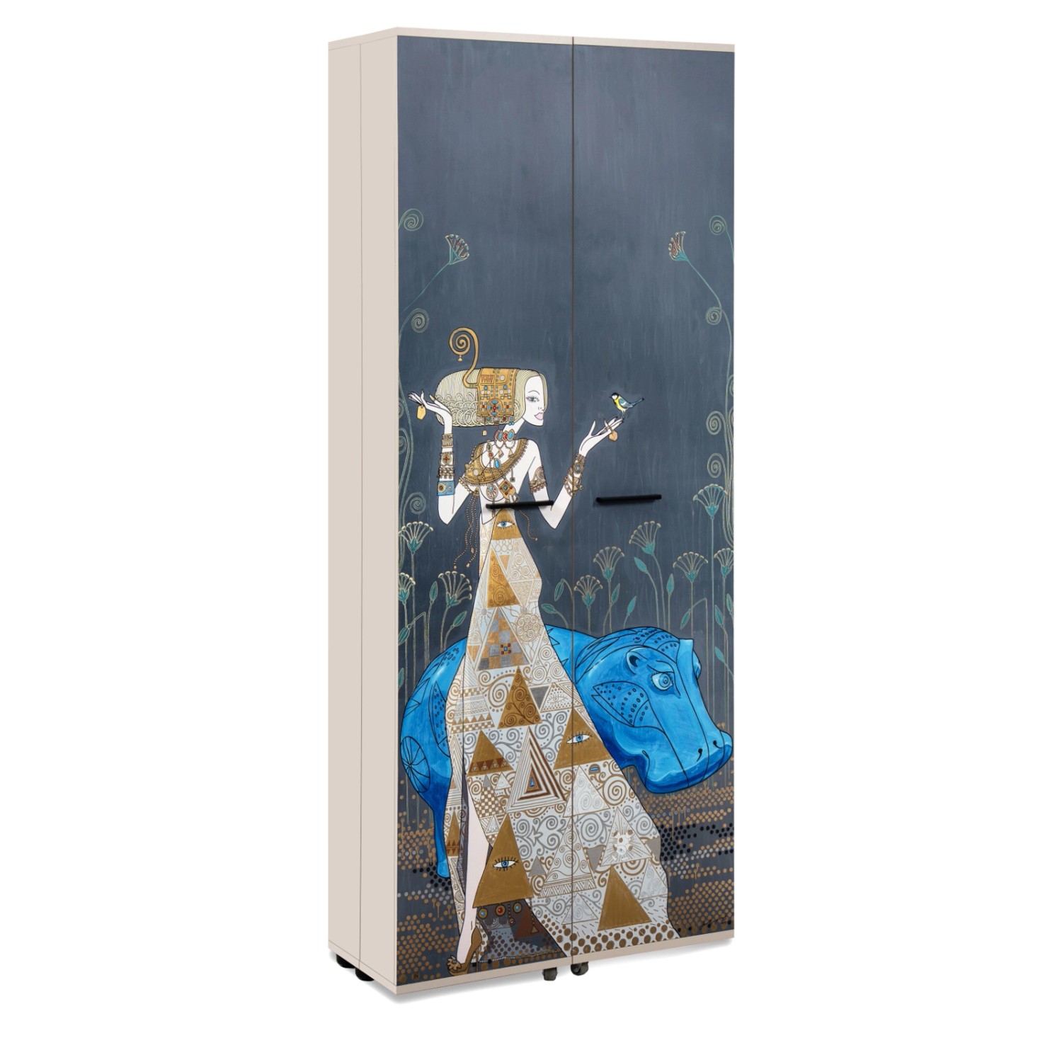 Furn.Design Schuhschrank Logu in Samt Bergonzoli 74 x 182 cm Logu günstig online kaufen