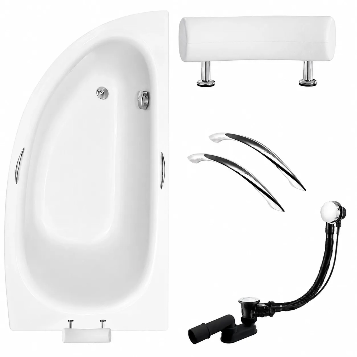 KOLMAN Badewanne Eckwanne 150 x 70 Cm Rechts Inkl. Ablauf Und Füße