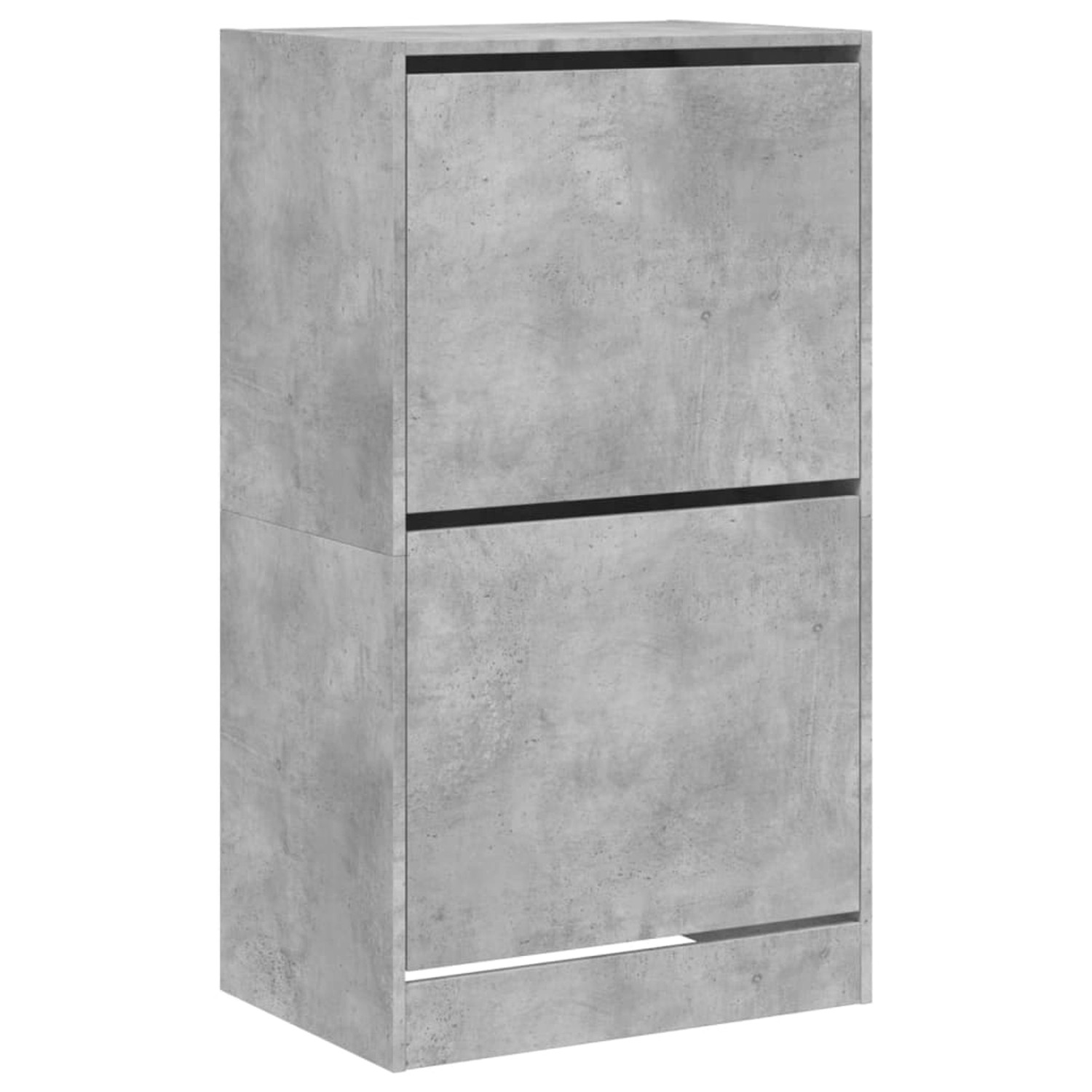 vidaXL Schuhschrank mit 2 Klappen Betongrau 60x42x108 cm 3214388 günstig online kaufen