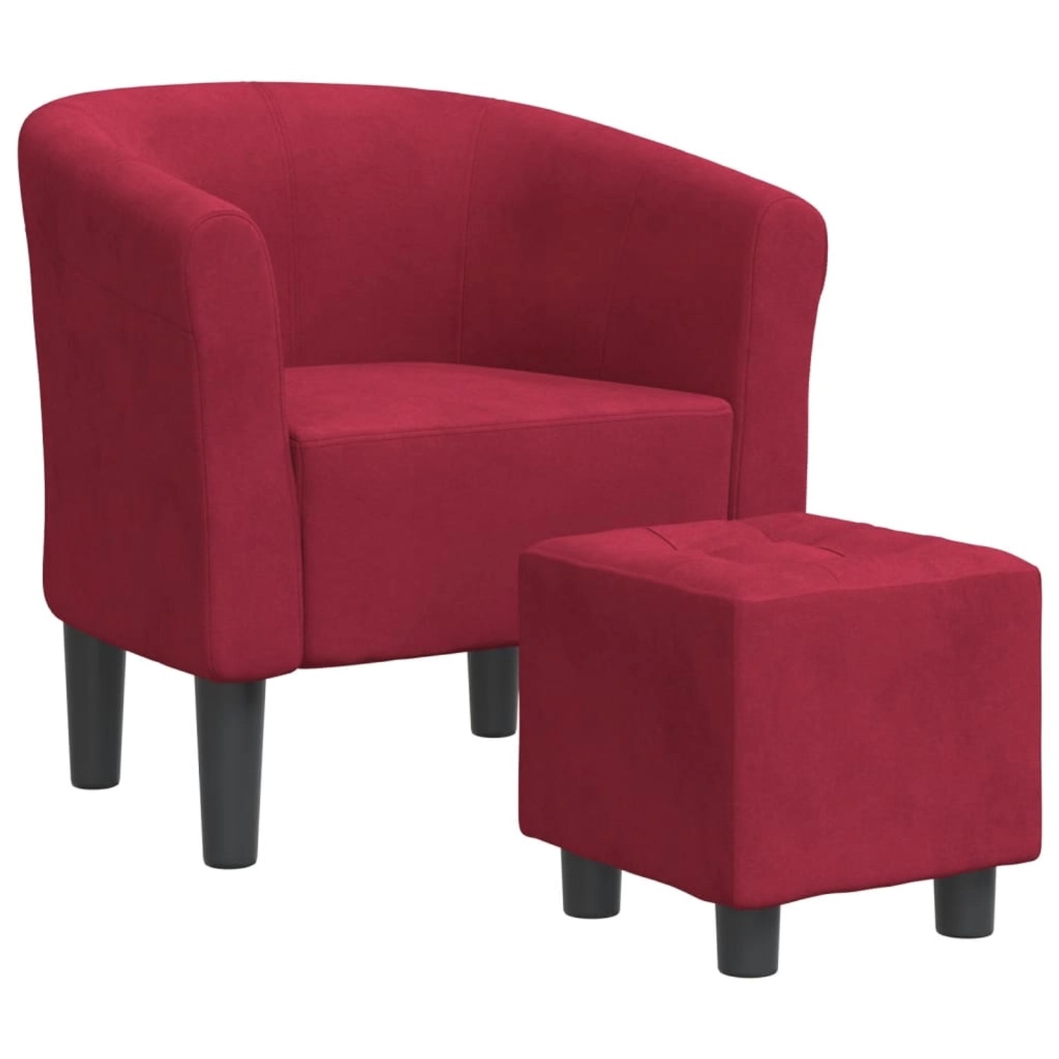 vidaXL Clubsessel mit Fußhocker Weinrot Samt 356455 günstig online kaufen