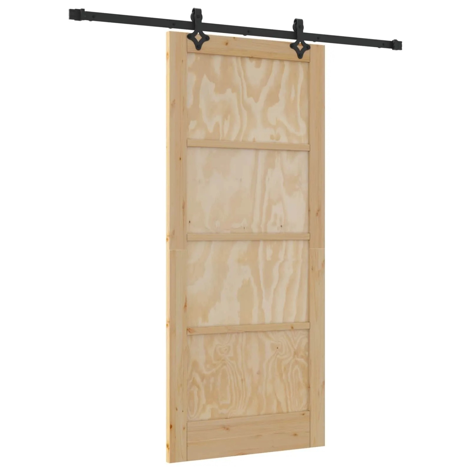 vidaXL Schiebetür Natur und Schwarz 86 x 198,5 cm 3445510