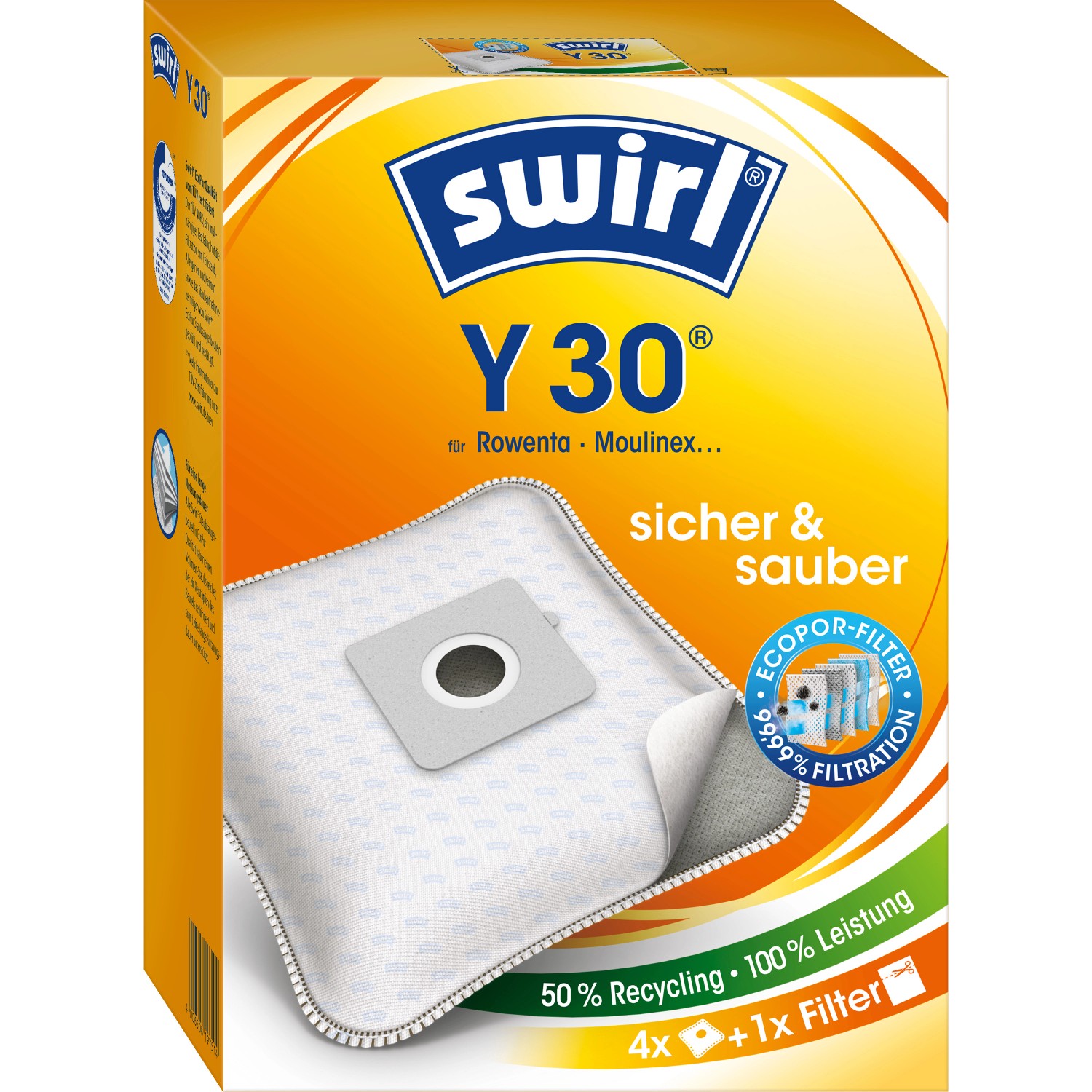 Swirl® Staubsaugerbeutel Y 30® EcoPor® 4 St.