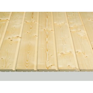 Profilholz Bergen Fichte/Tanne, unbehandelt, mit Nut und Feder, zur Wand- und Deckenverkleidung.