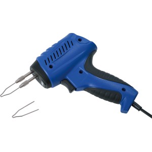 LUX-TOOLS Lötpistolen Set 100 W: Blaue Lötpistole mit Lötspitzen für präzise Lötarbeiten.